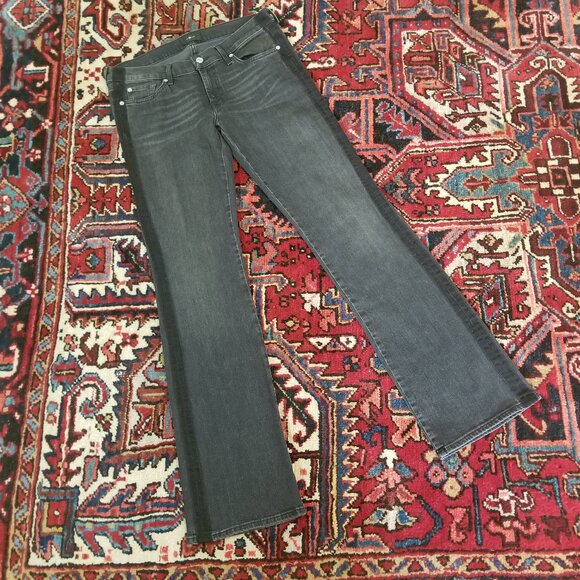 7 For All Mankind The Original Bootcut in Shade Belle Sz 30 – Long Inseam Black - Picture 1 of 12